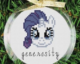 PDF Cross Stitch Pattern - My Little Pony Friendship Is Magic - Rarity - Generosity