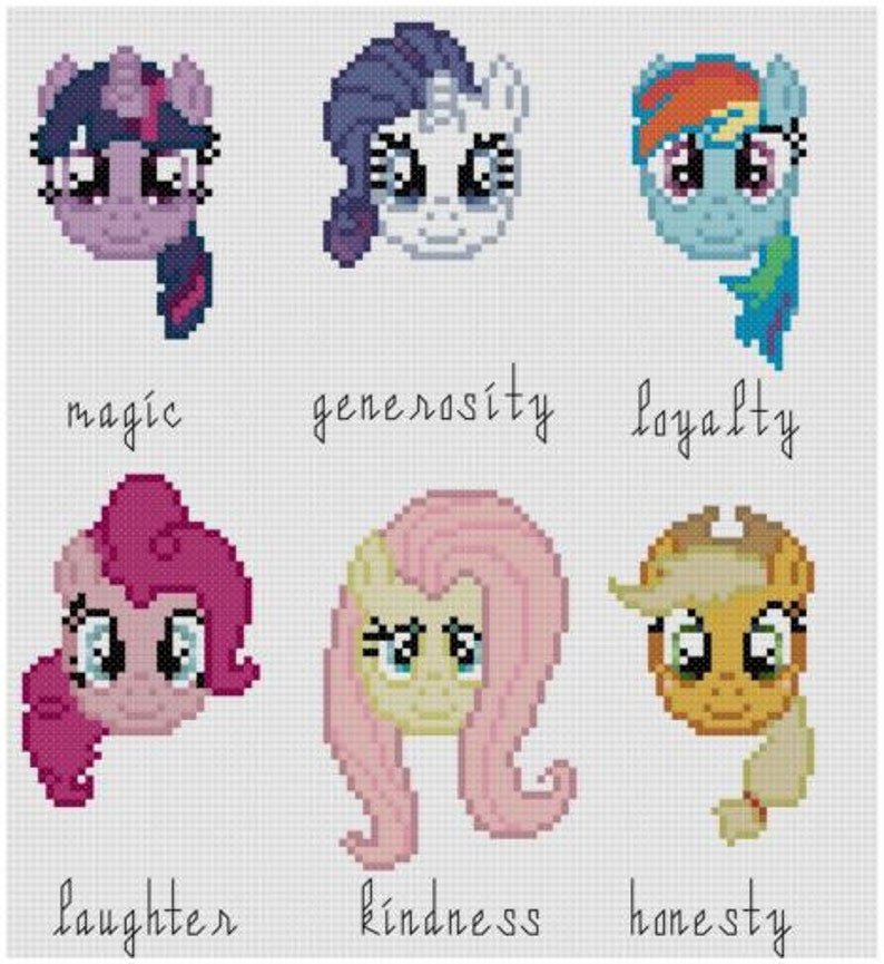 PDF Cross Stitch Pattern - My Little Pony Friendship is Magic - Mini ...