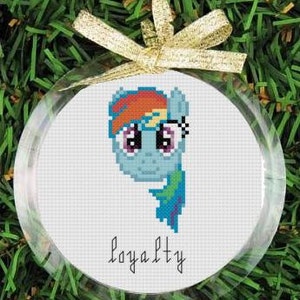 PDF Cross Stitch Pattern - My Little Pony Friendship Is Magic - Rainbow Dash - Loyalty