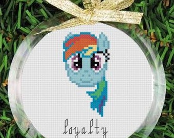Patron de point de croix PDF - My Little Pony Friendship Is Magic - Rainbow Dash - Fidélité
