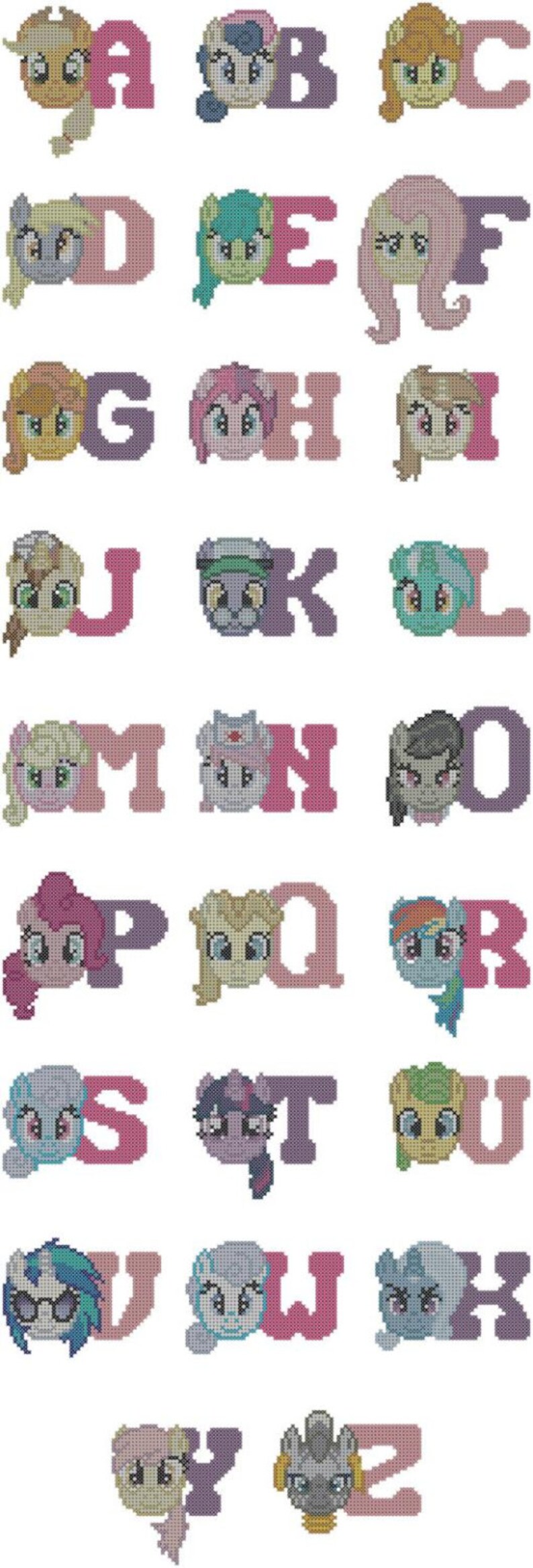 PDF Pattern My Little Pony Friendship is Magic Alphabet - Etsy