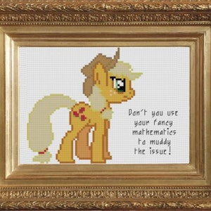 Patrón PDF - My Little Pony La Amistad es Mágica - Cita Matemática de Applejack