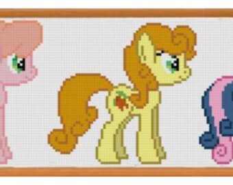 PDF Pattern - My Little Pony - Cotton Candy, Golden Harvest, & Sweetie Drops