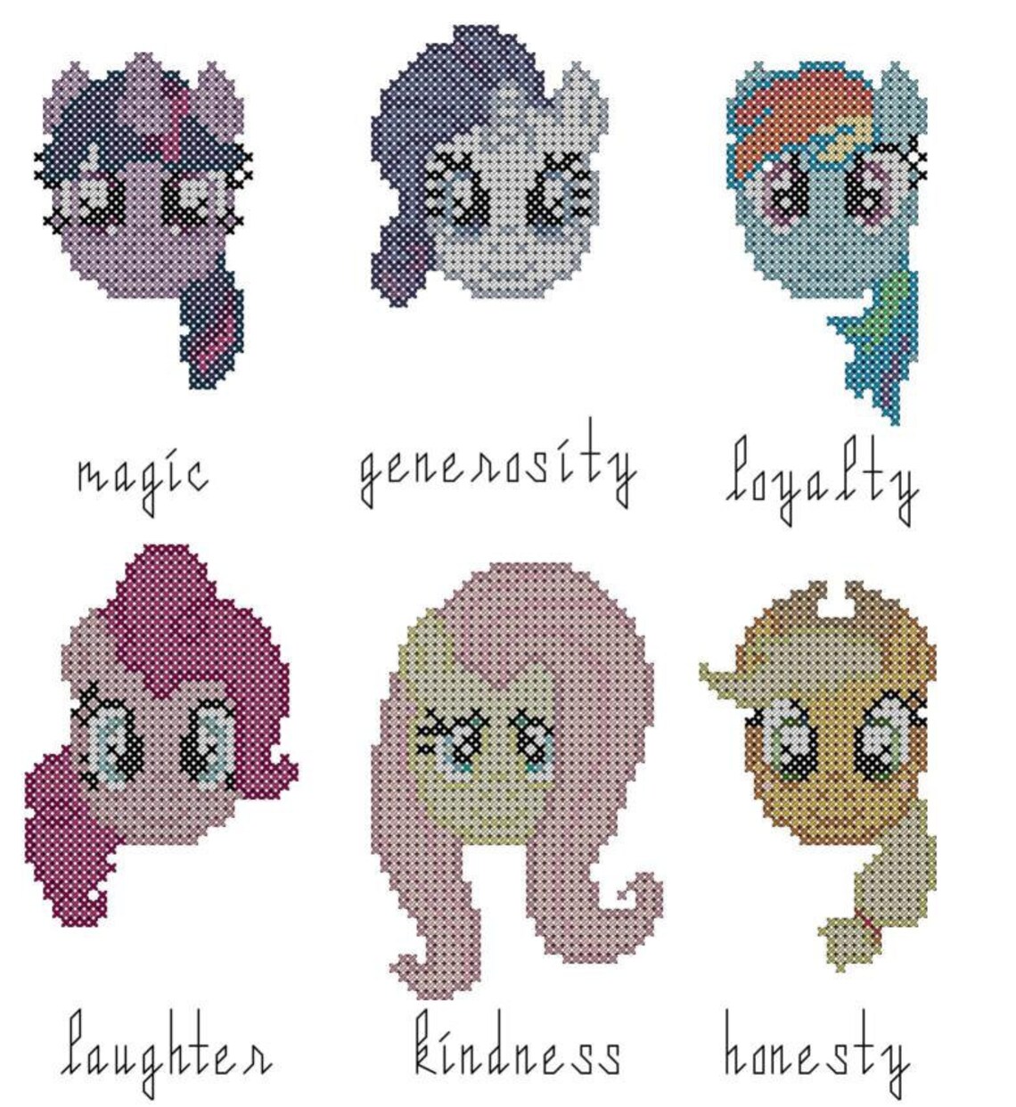 PDF Cross Stitch Pattern My Little Pony Friendship is Magic Etsy