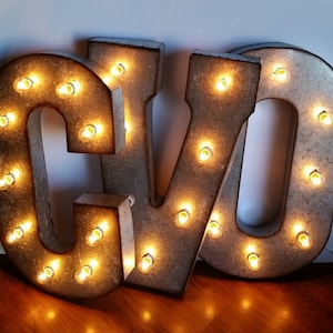 Large Marquee Letters Light Up Letters Metal 21&quot; Tall
