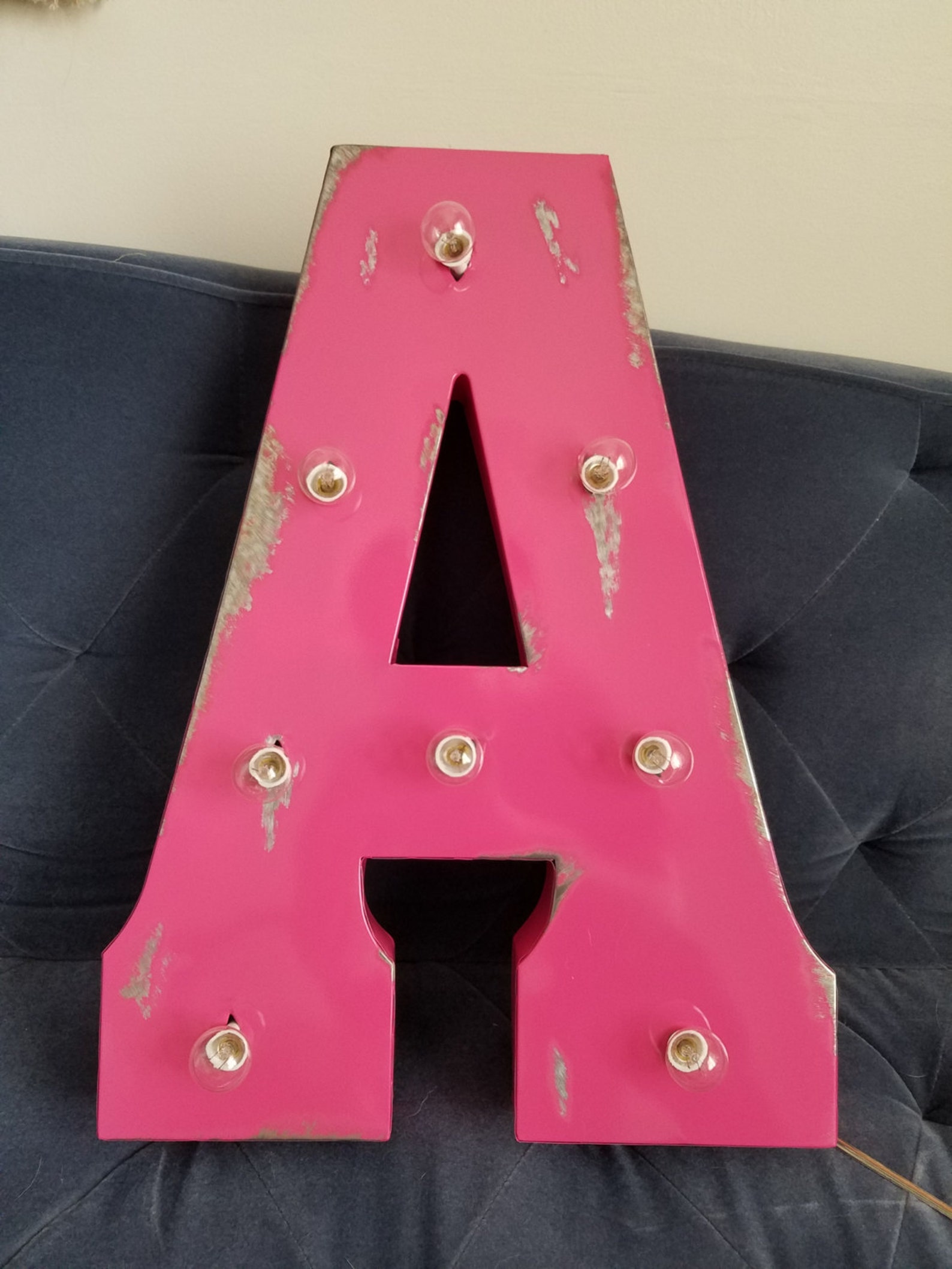 Hot Pink Large Metal Marquee Light up Letters Bulbs Vintage - Etsy