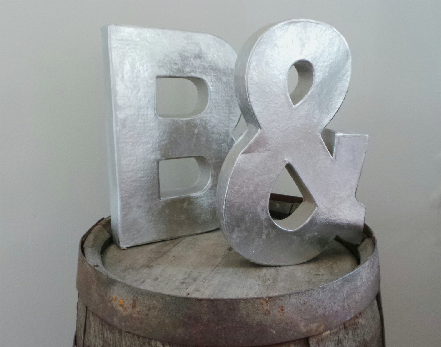 Silver Metallic Paper Mache Letters Numbers Small Large Wall and Table  Decor 