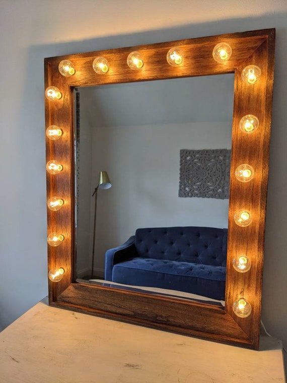 Licht Make Up Spiegel Plug In Dark Wood Beauty Makeup Room