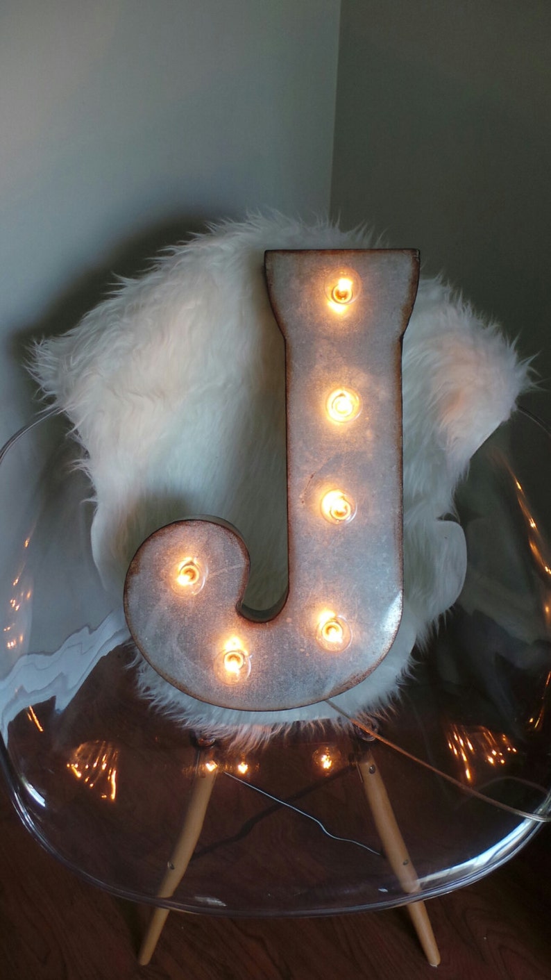 21 Single Letter J Metal Light Up Plugin Etsy