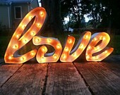 Plug in LOVE Cursive Light-up Marquee Sign