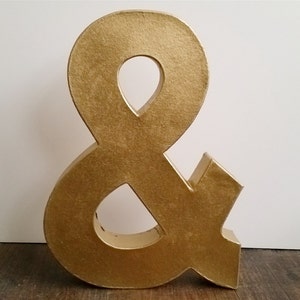 Gold Metallic Paper Mache Letters Numbers Small Large Wall And Table Decor image 8