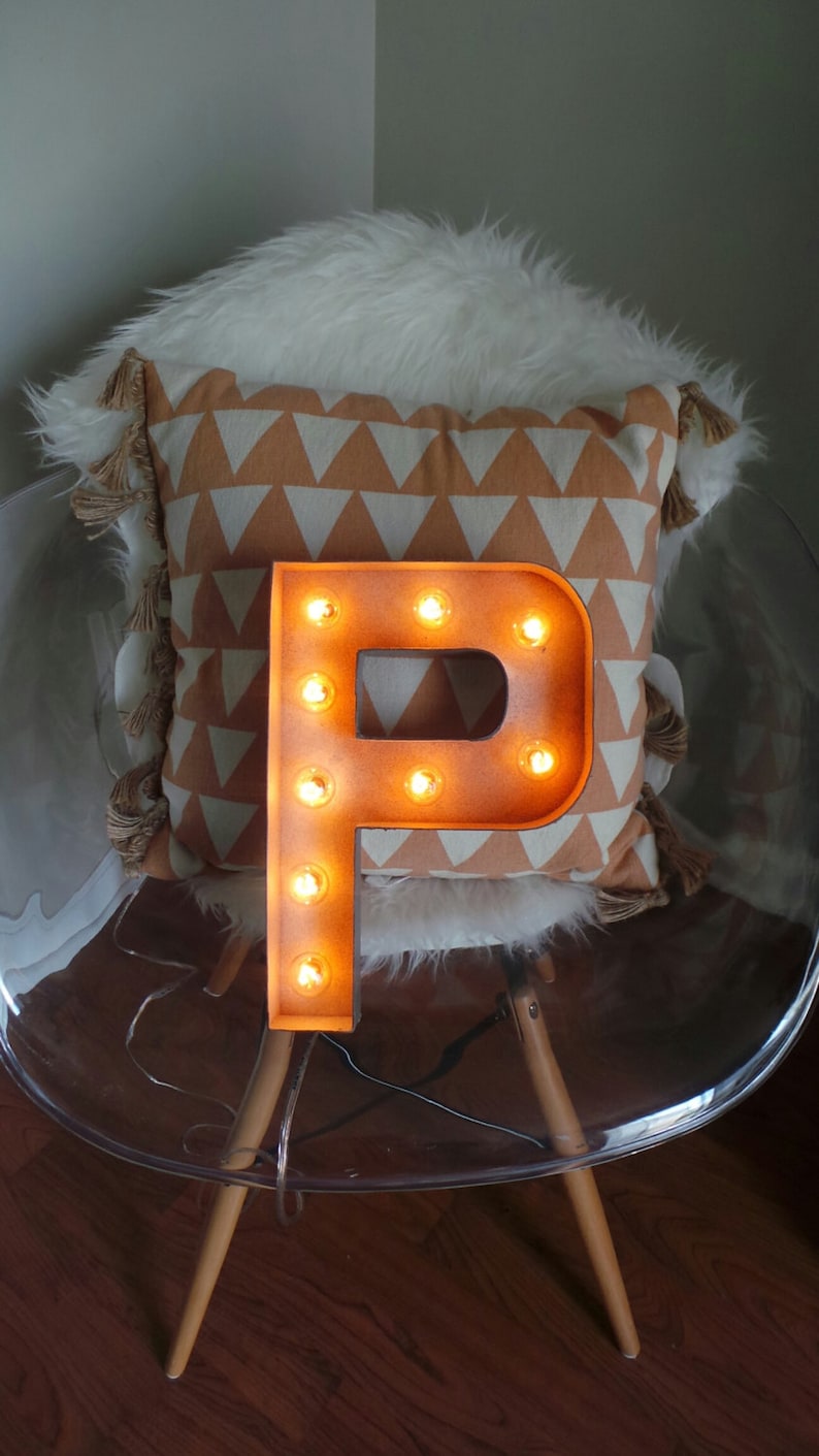 Light up Paper Mache Marquee Letters Custom Lighted Bulb Etsy
