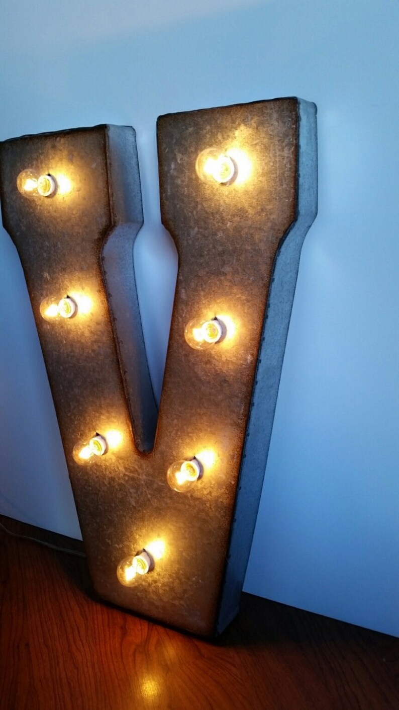 Metal Marquee Letters 21 Sign Light up Electric Bulbs Etsy