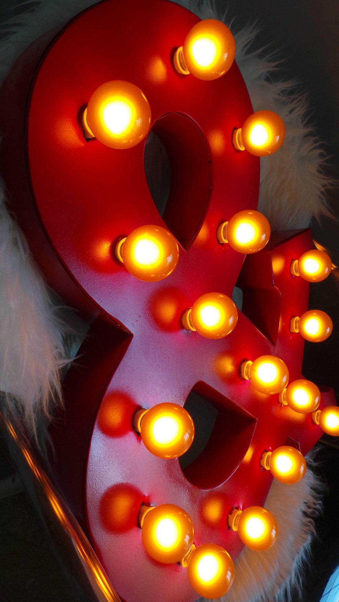 Red Metal Light up Marquee Letters Yellow Bulbs Carnival - Etsy