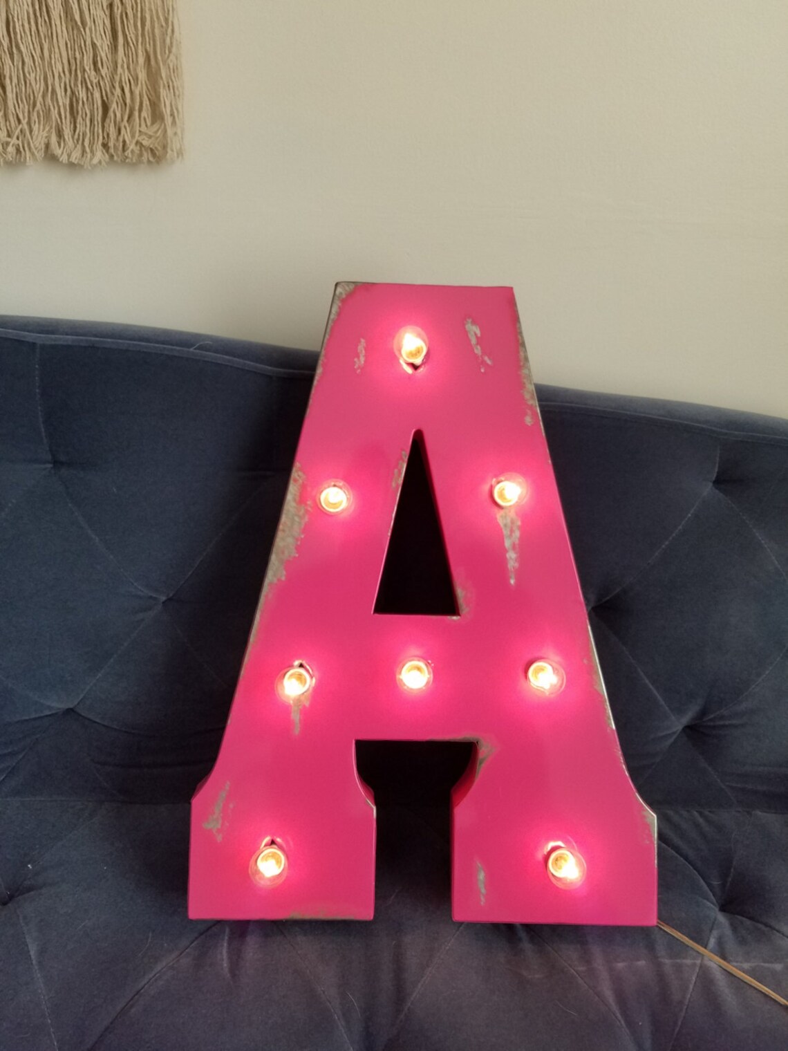 Hot Pink Large Metal Marquee Light up Letters Bulbs Vintage Hollywood ...