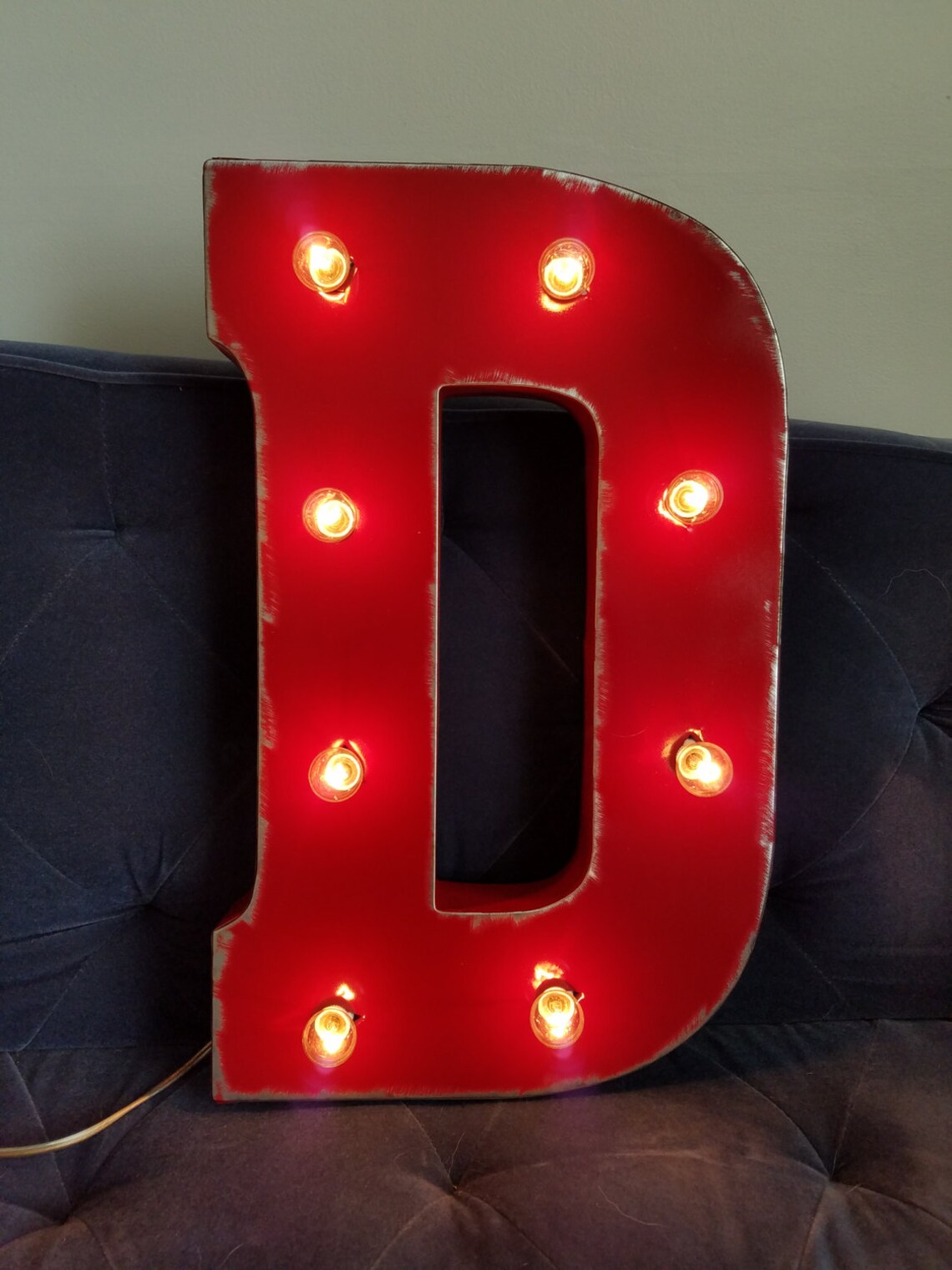 Light up Letters Red Distressed 21 Metal Marquee Lights | Etsy