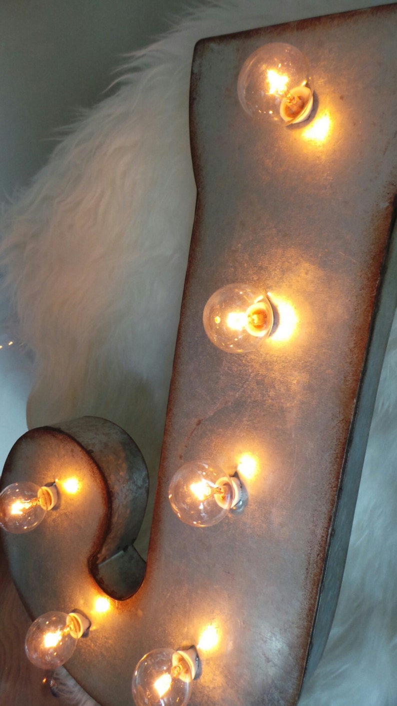 21 Single Letter J Metal Light Up Plugin Etsy
