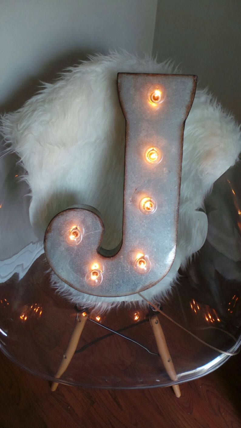 21 Single Letter J Metal Light Up Plugin Etsy