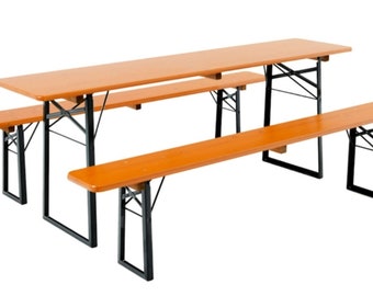 10 Sets **Authentic Beer Garden Table & Bench Sets ***Warm Honey Brown or Natural***
