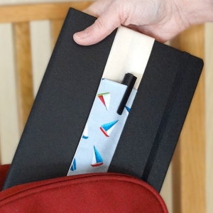 Sail Boats Notebook Elastic Pen Holder, Elasticated Pen Pouch for Notebooks, Journal Accessories, Planner Pen Pocket, Pen Strap for A5 or A4
