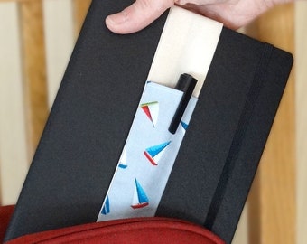 Sail Boats Notebook Elastic Pen Holder, Elasticated Pen Pouch for Notebooks, Journal Accessories, Planner Pen Pocket, Pen Strap for A5 or A4