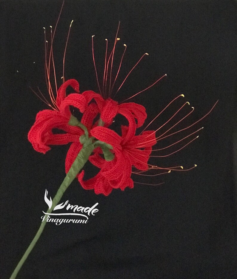 Red spider Lily Lycoris radiata flower Crochet Pattern PDF Etsy