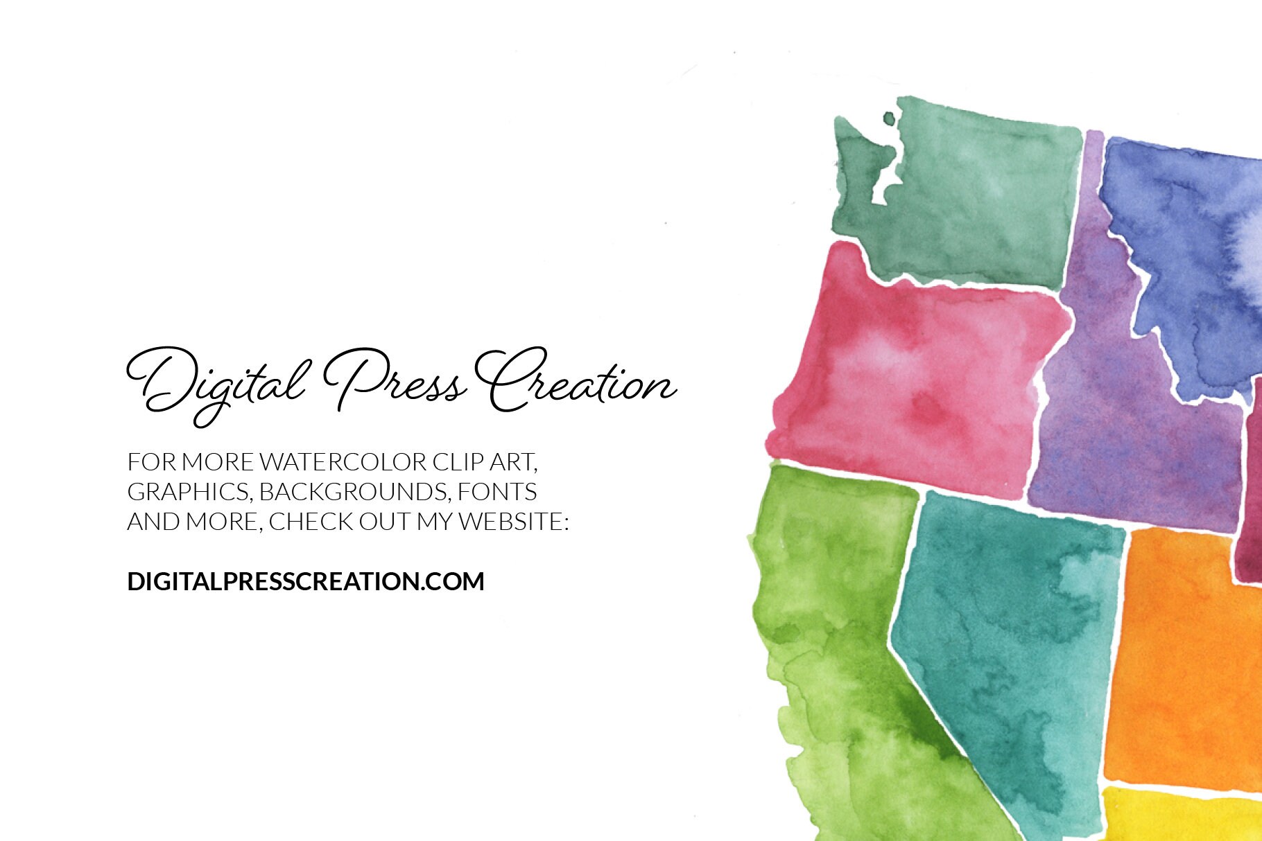 Watercolor United States Clipart - Il Fullxfull.2433605266 B15w 