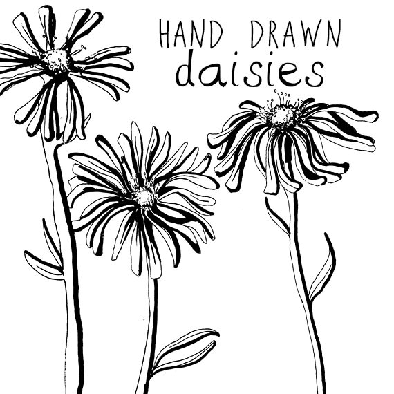 Dessin Marguerite Fleur Clipart Fleurs Clip Art Numérique Clipart Fleur Vintage Style Floral Clipart Scrapbooking