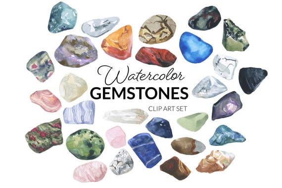 New age art Watercolor Geodes Gemstone Slices Clipart Geode Clip Art