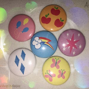 Cutie Marks ( single 1&quot; / set of 6 1&quot; Pinback Button / Magnet )