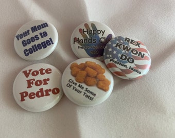 Napoleon Dynamite Movie Quotes ( single 1" pinback button/magnet )