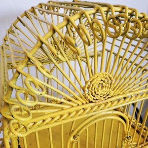 VTG Birdcage Tabletop Metal Wire Decorative Yellow Birdcage Decor Vintage Planter Garden Art image 4