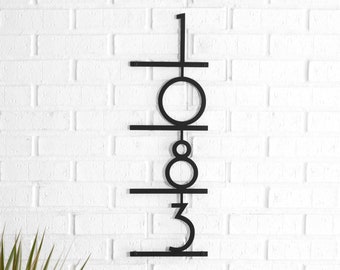Cherrywood Address Sign, Steel, Modern, Address Plaque, Address Numbers, House Numbers (Free Shipping)