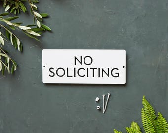 No Soliciting Sign - Wall-Mounted Steel Property Signage