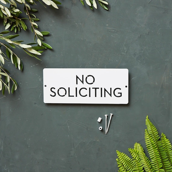No Soliciting Sign - Wall-Mounted Steel Property Signage