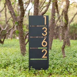 Enfield XL Yard Sign, 6H Numbers, Vertical, Sign on Stakes, Address Plaque, Address Sign, House Numbers, Modern, Large Sign, Airbnb Sign image 5