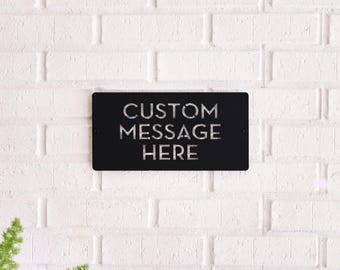 Customizable Metal Wall Sign: Modern Steel Property Signage
