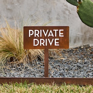 Customizable Metal Yard Sign: Modern Steel Property Signage (11”W x 17.5”H) image 2