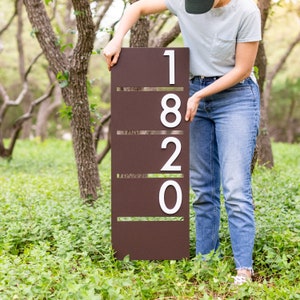 Enfield XL Yard Sign, 6H Numbers, Vertical, Sign on Stakes, Address Plaque, Address Sign, House Numbers, Modern, Large Sign, Airbnb Sign image 3