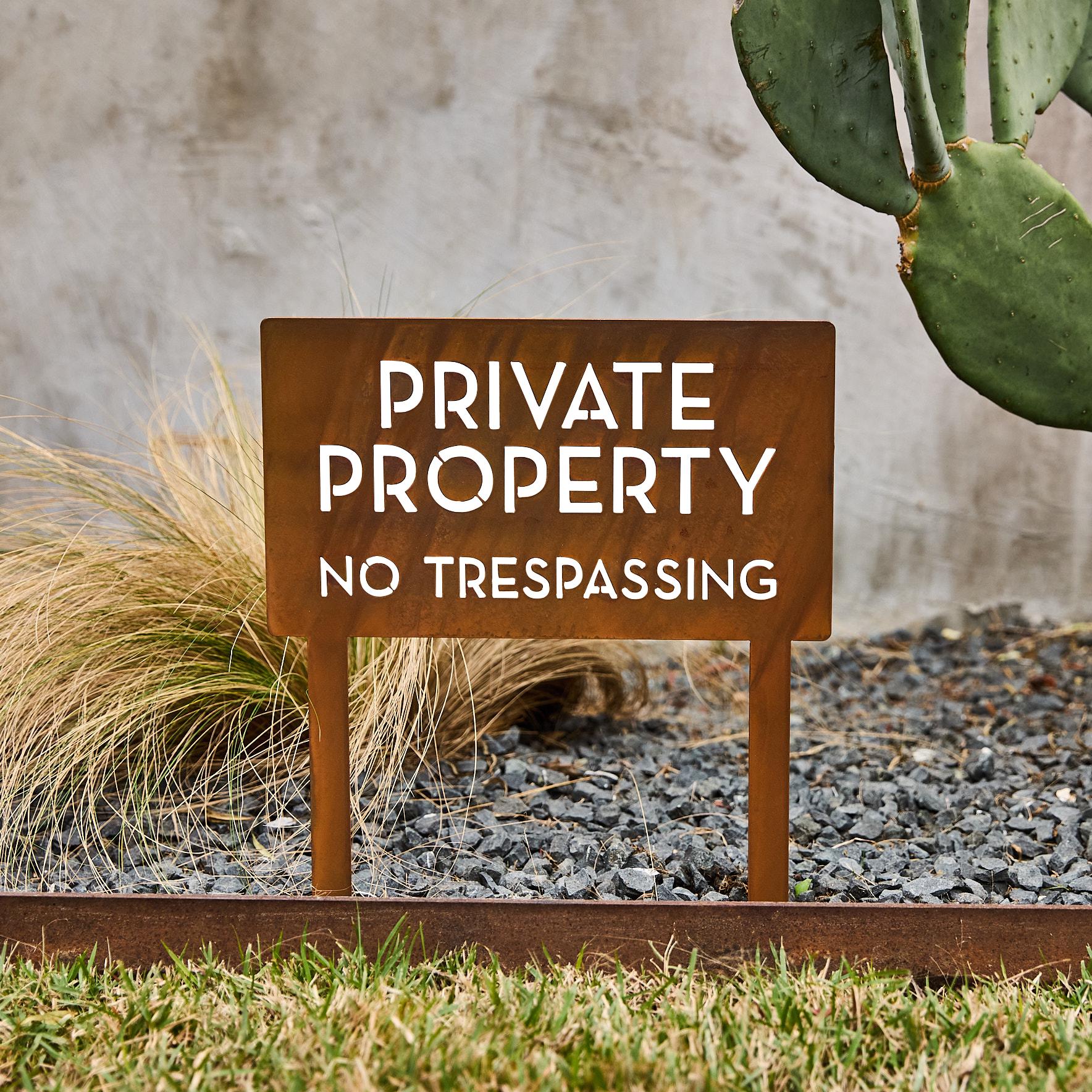 Mid Century No Trespassing - Etsy