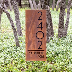 Sunset Valley Vertical Address Yard Sign, 4&quot; or 6&quot;H Numbers, Large, Sign on Stakes, AIRBNB Signage, Commercial Sign, House Numbers