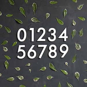 ONE 4&quot;H or 6&quot;H White Aluminum Magnetic Address Number, House Numbers, Modern, Mid Century, Farmhouse Decor