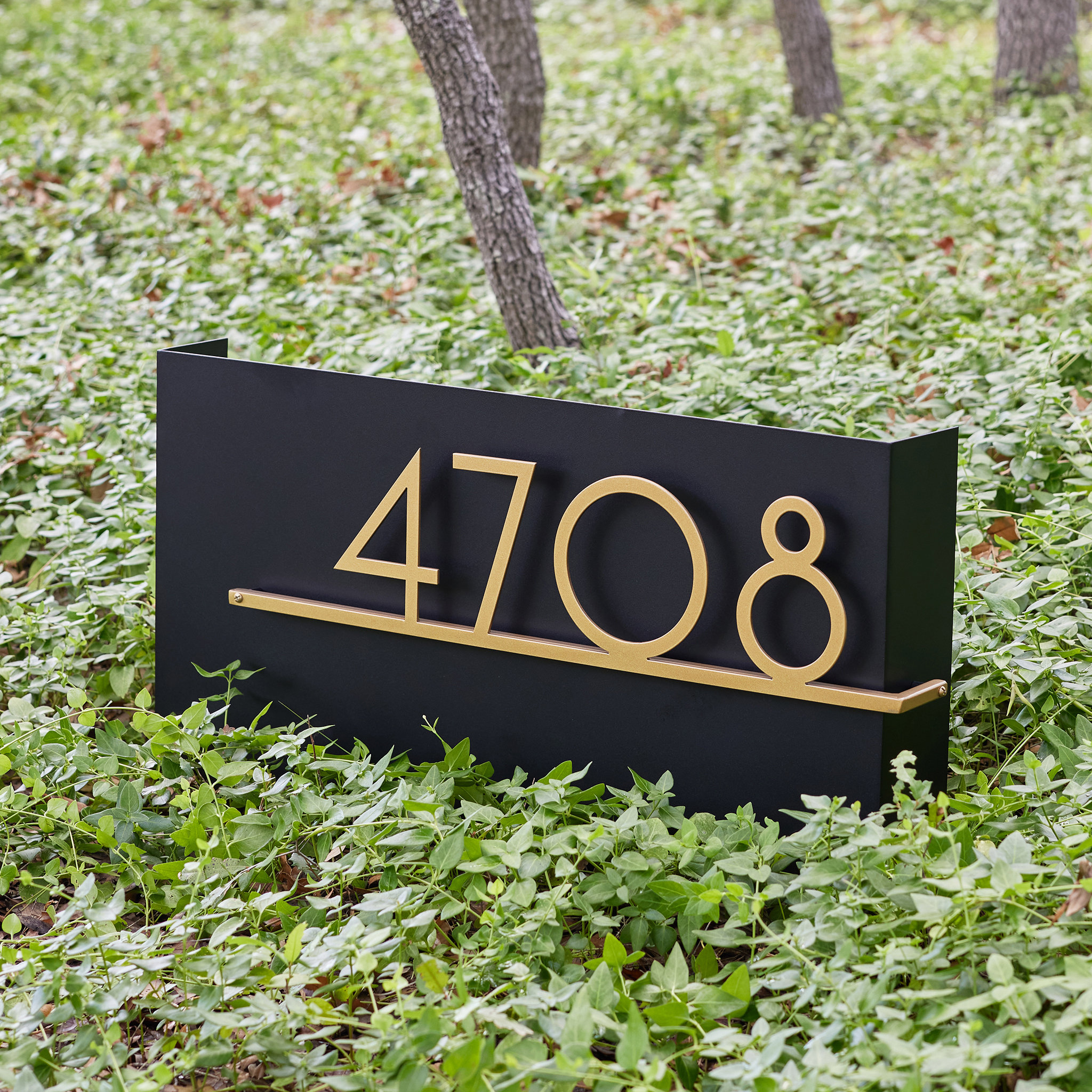 Lake Creek Yard Sign, 6"H Numbers, Rectangle, Sign on Stakes, Address Plaque, Large Address Sign, House Numbers, Modern, Lawn Sign