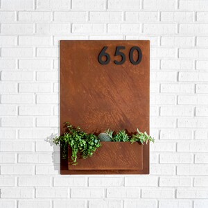 Sucker For Succulents Planter w/ 4"H or 6"H Brass, White, Black or Silver Address Numbers, Address Sign, Address Plaque (Free Shipping)