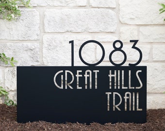 20"H x 30"W Brentwood Yard Sign, Large, Sign on Stakes, AIRBNB Signage, Commercial Signage, Address Sign, House Numbers, Modern Farmhouse