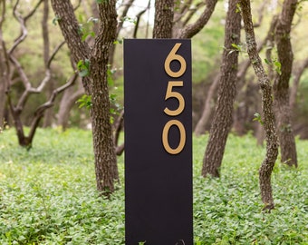 Oak Knoll XL Yard Sign, 6&quot;H Numbers, Vertical, Sign on Stakes, Address Plaque, Address Sign, House Numbers, Modern, Lawn Sign, Large