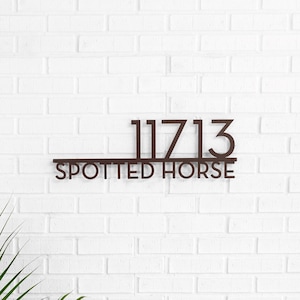Mod Mettle Address Sign w/ Street Name, Housewarming Gift, Address Plaque, Street Name, House Numbers, Address, Mid-Century, Farmhouse