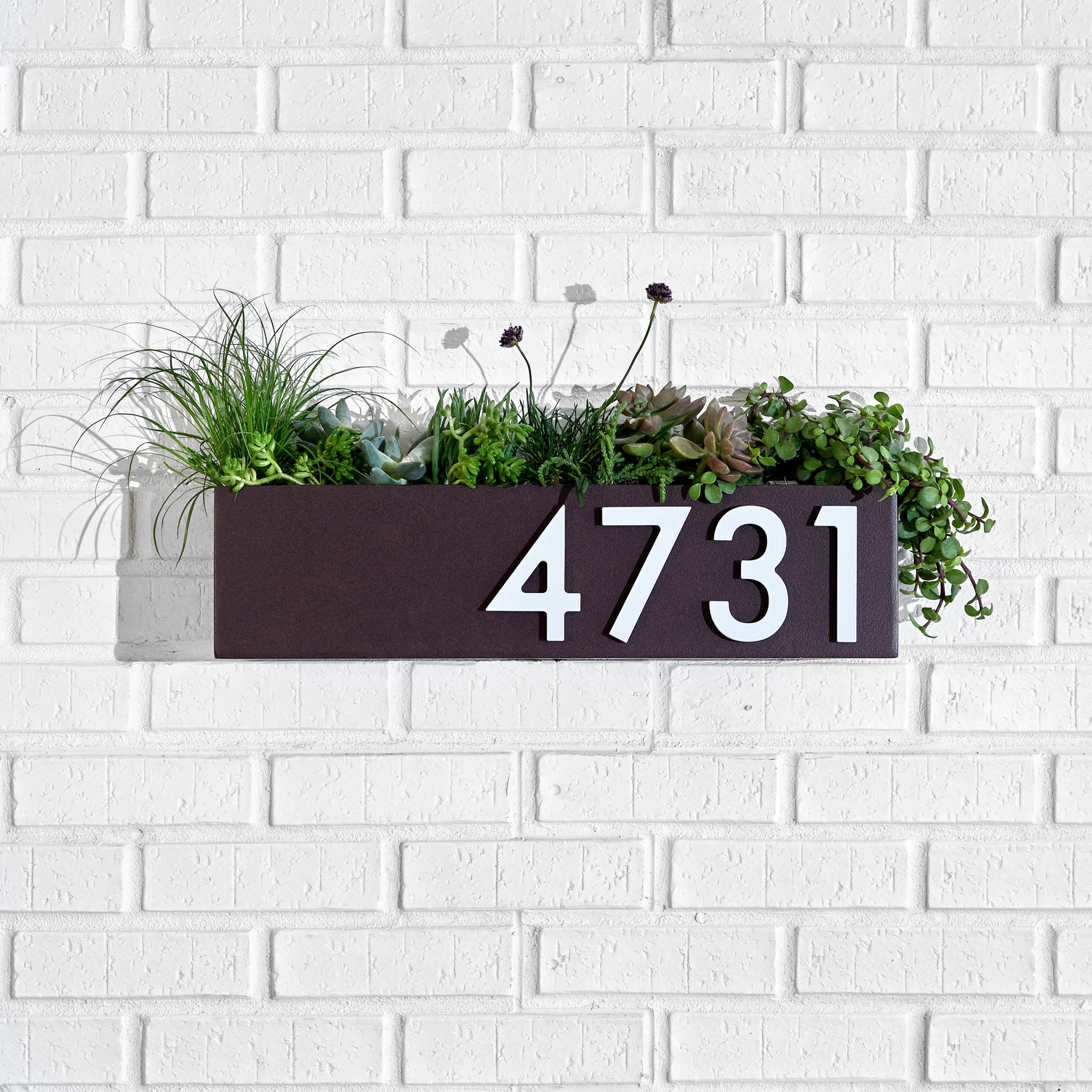 Clarkesville Address Planter With Magnetic Aluminum Numbers - Etsy