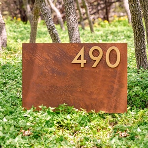 Riverside Yard Sign, 6"H Numbers, 20x30 Rectangle, Sign on Stakes, Address Plaque, Large Address Sign, House Numbers, Modern, Lawn Sign