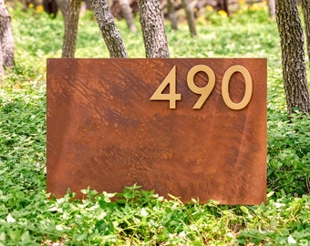 Riverside Yard Sign, 6"H Numbers, 20x30 Rectangle, Sign on Stakes, Address Plaque, Large Address Sign, House Numbers, Modern, Lawn Sign